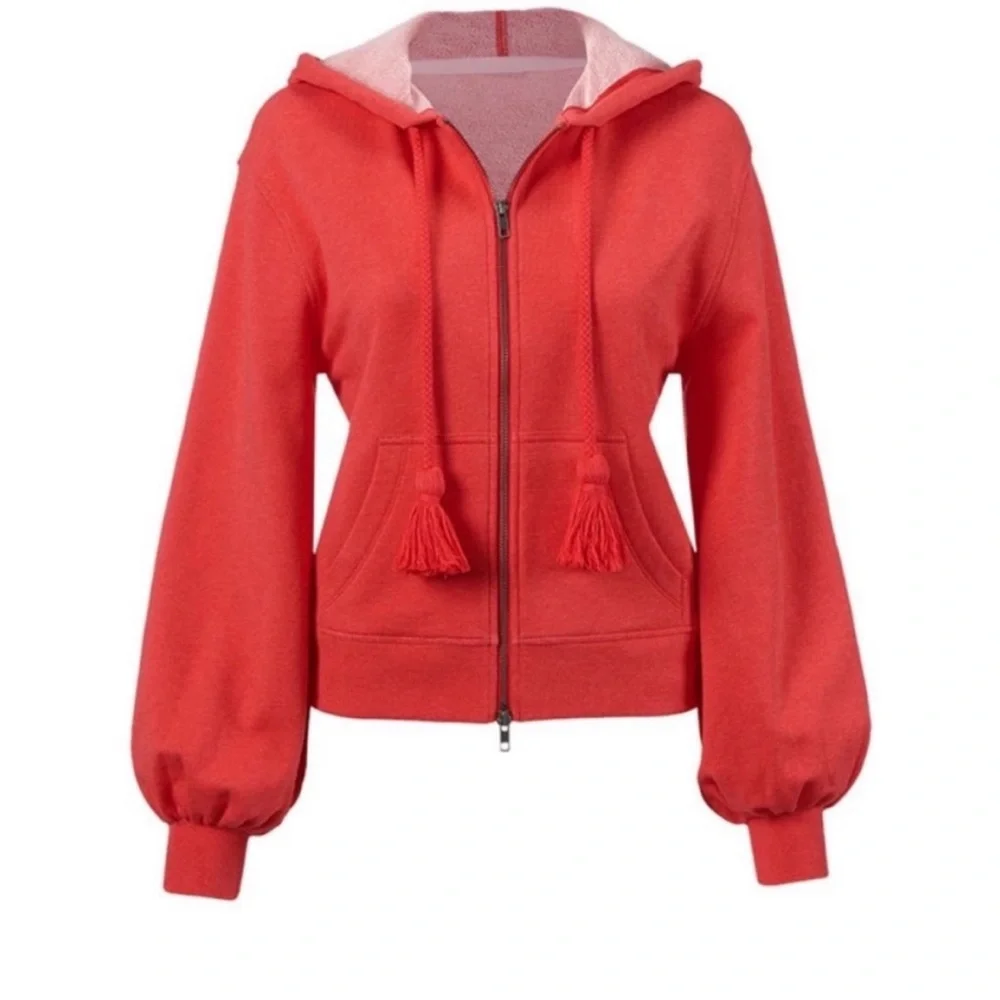 CAbi Deluxe Hoodie Zip Up Red Jacket Women’s Medium #5657 NEW